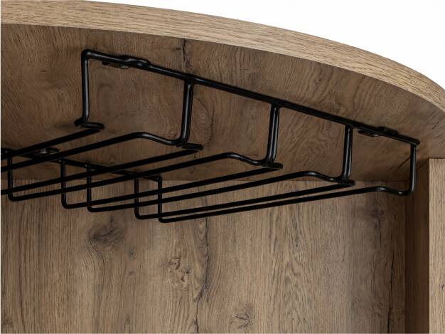Alt View 5. TuHome - Syrah Corner Bar Cabinet, Eight Bottle Cubbies, Double Door, Two Open Shelves, Bar Room or Living Room - Macadamia.