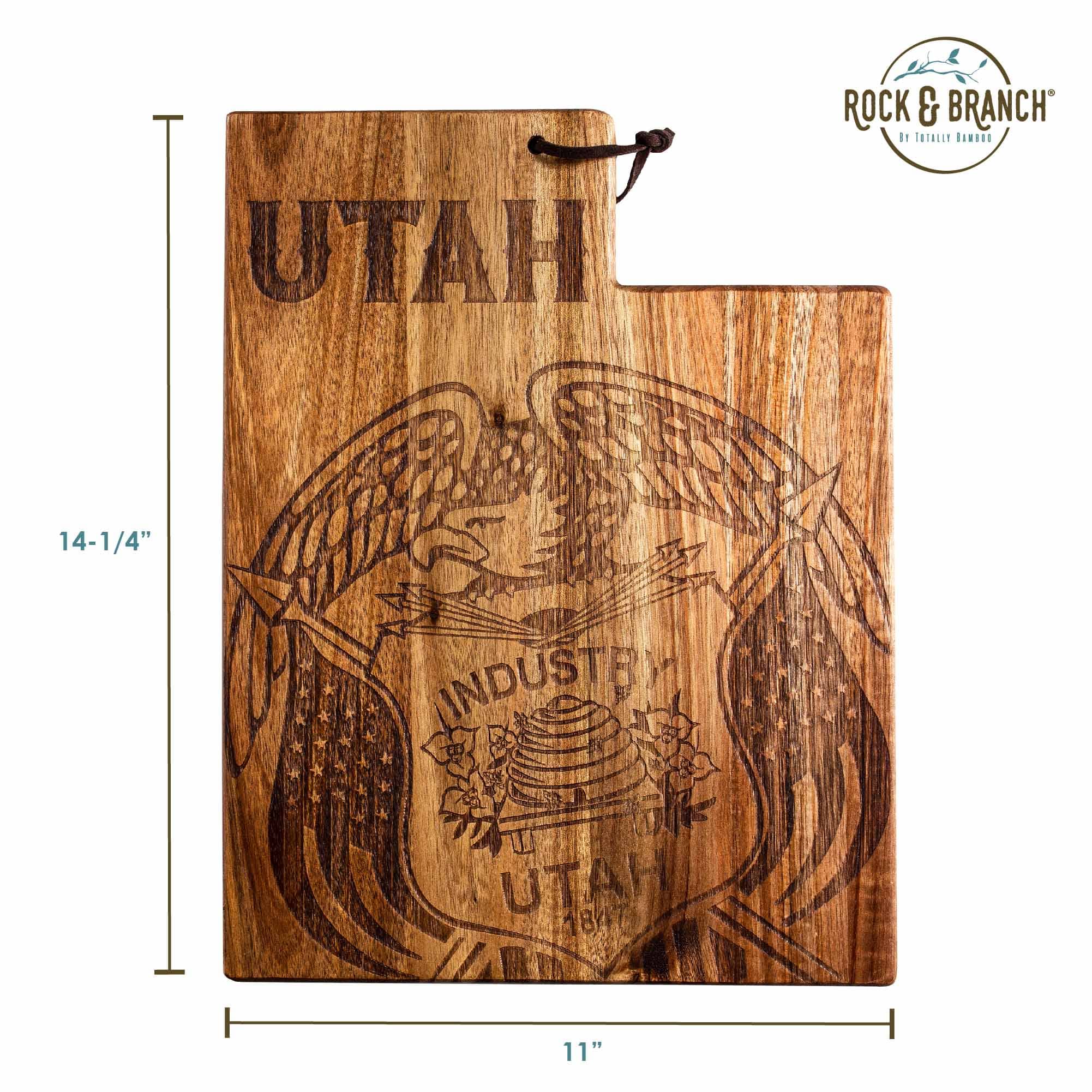 UTAH ROCK & BRANCH  
14-1/4" x 11"  
INDUSTRY UTAH 1847  
ROCK & BRANCH  
BY TOTALLY BAMBOO