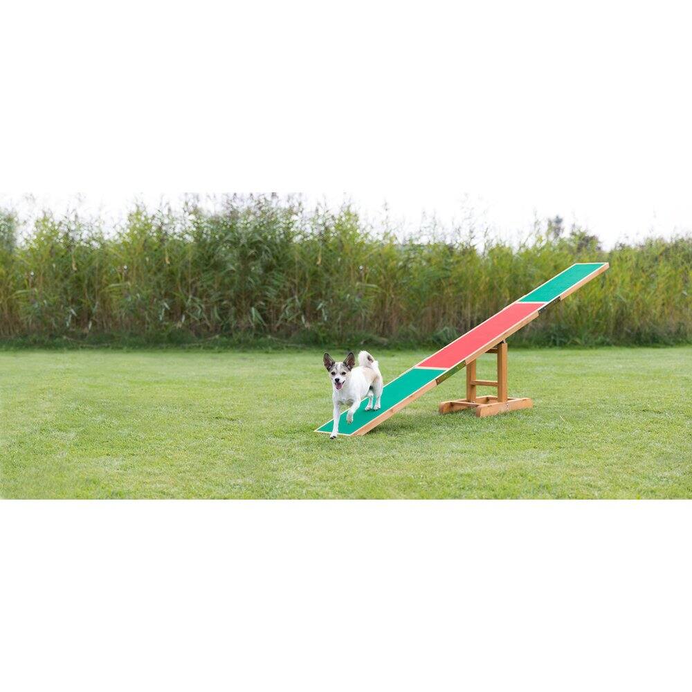 Angle. TRIXIE - Dog Agility Seesaw, Obstacle Training - Green/Red.