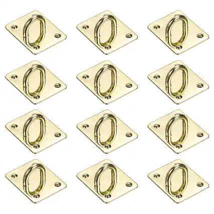 Front. Unique Bargains - Metal Phone Charm Hook 1.1", 12pcs Adhesive Square Shaped Finger Grip for Smartphones Keychain Tablet Case Accessories - Gold.