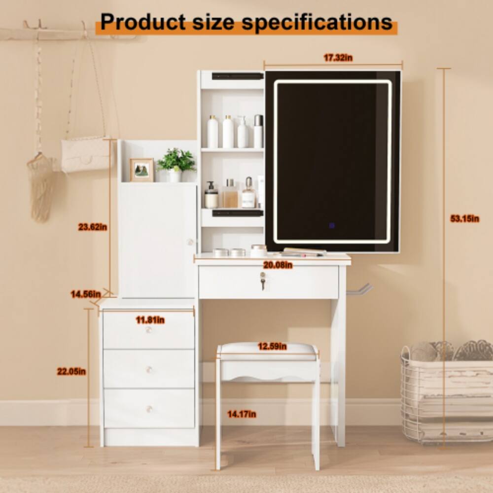 Product size specifications: 17.32in, 23.62in, 53.15in, 20.08in, 14.56in, 11.81in, 12.59in, 22.05in, 14.17in