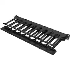 Front. Vertiv - 1U X 6IN HORIZ CABLE MGR W/COVER - Black.