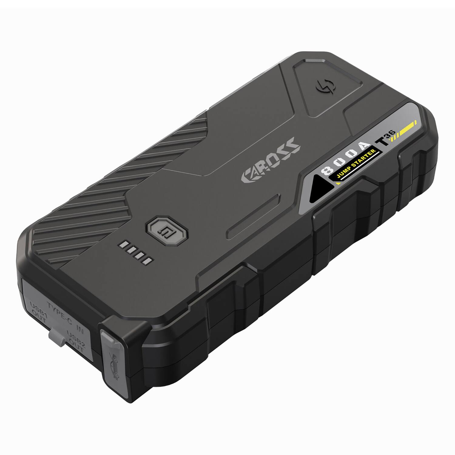 T36 36  
CAROSS  
800A JUMP STARTER  
TYPE-C IN  
USB1 IN  
USB2 OUT
