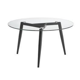 Danya B - Van Beuren Coffee Table with Taper Legs and Clear Glass Tabletop - Black - Black/Clear