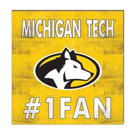 Jardine - Michigan Tech Huskies 10" x 10" #1 Fan Plaque - Yellow
