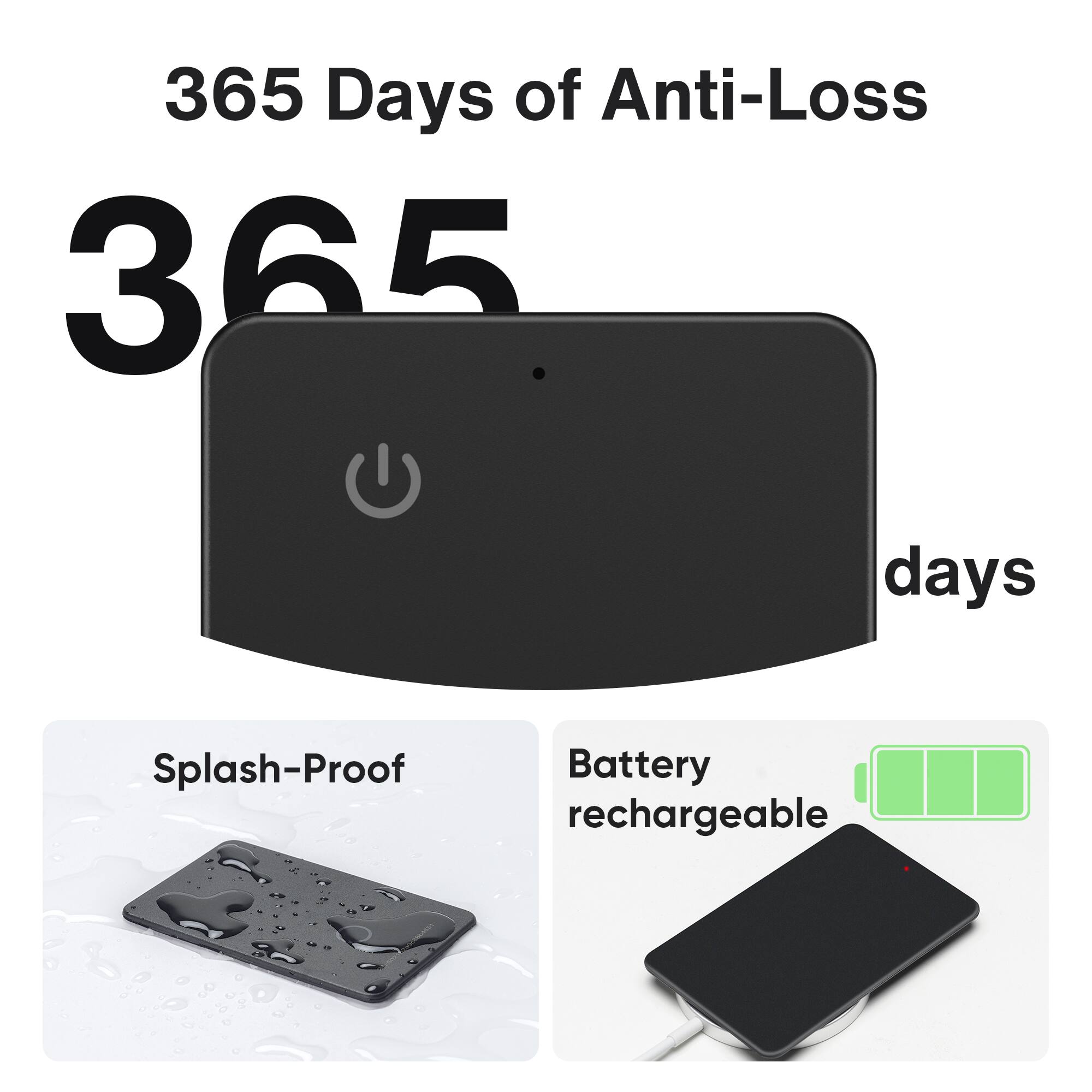365 Days of Anti-Loss

365 Days

Splash-Proof

Battery Rechargeable