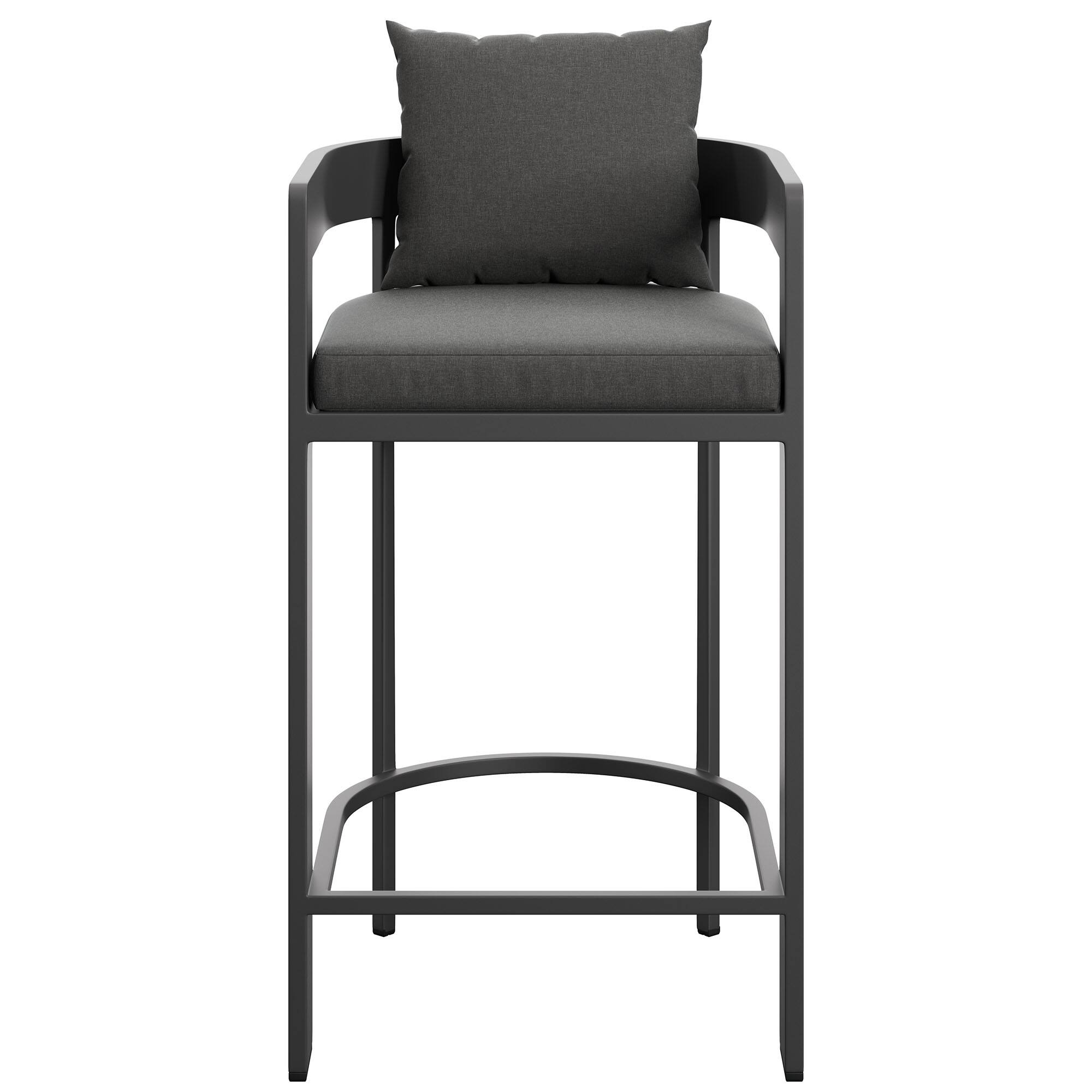 Alt View 4. Modway - Tahoe Outdoor Patio Aluminum Bar Chair by Modway - Charcoal.