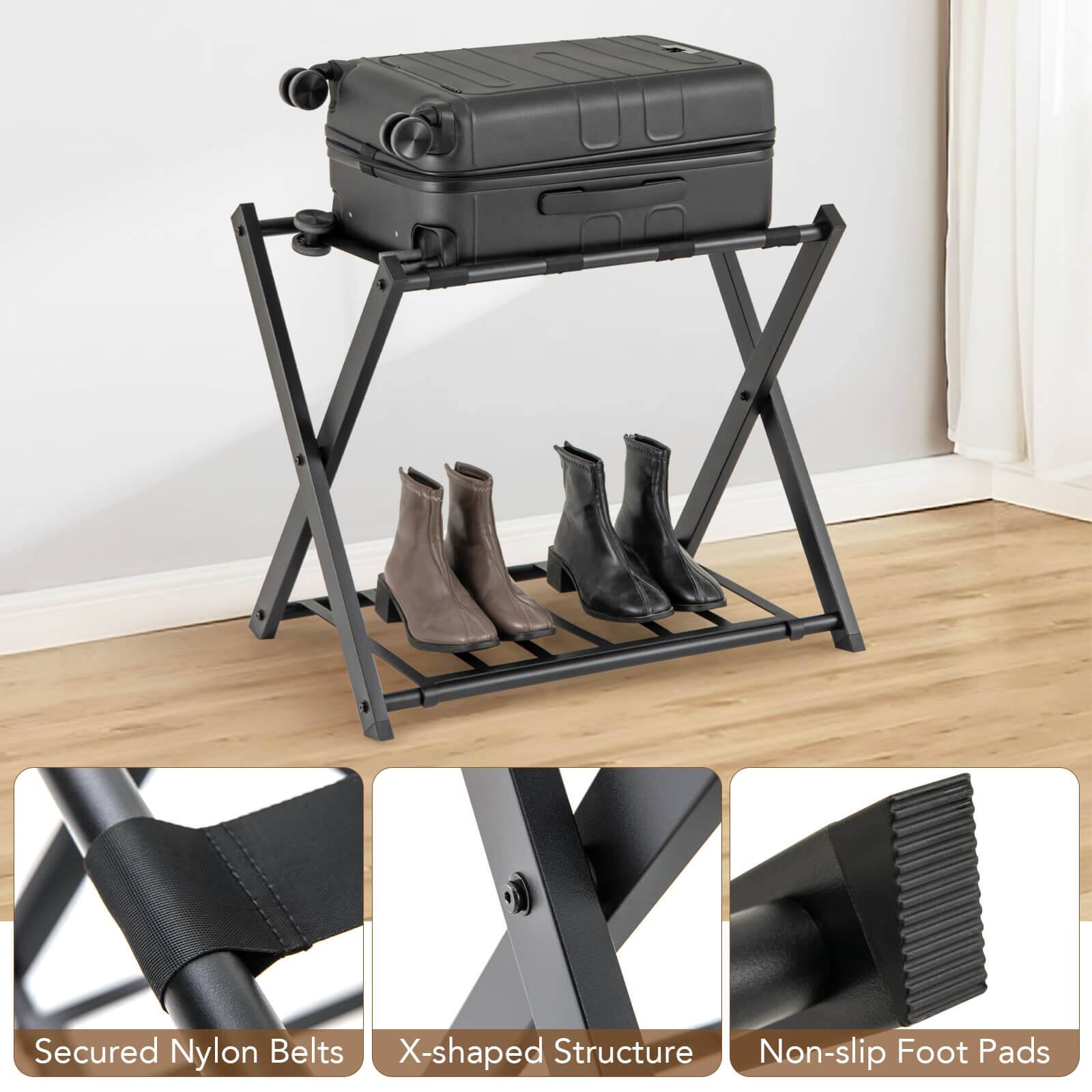 Secured Nylon Belts  
X-shaped Structure  
Non-slip Foot Pads