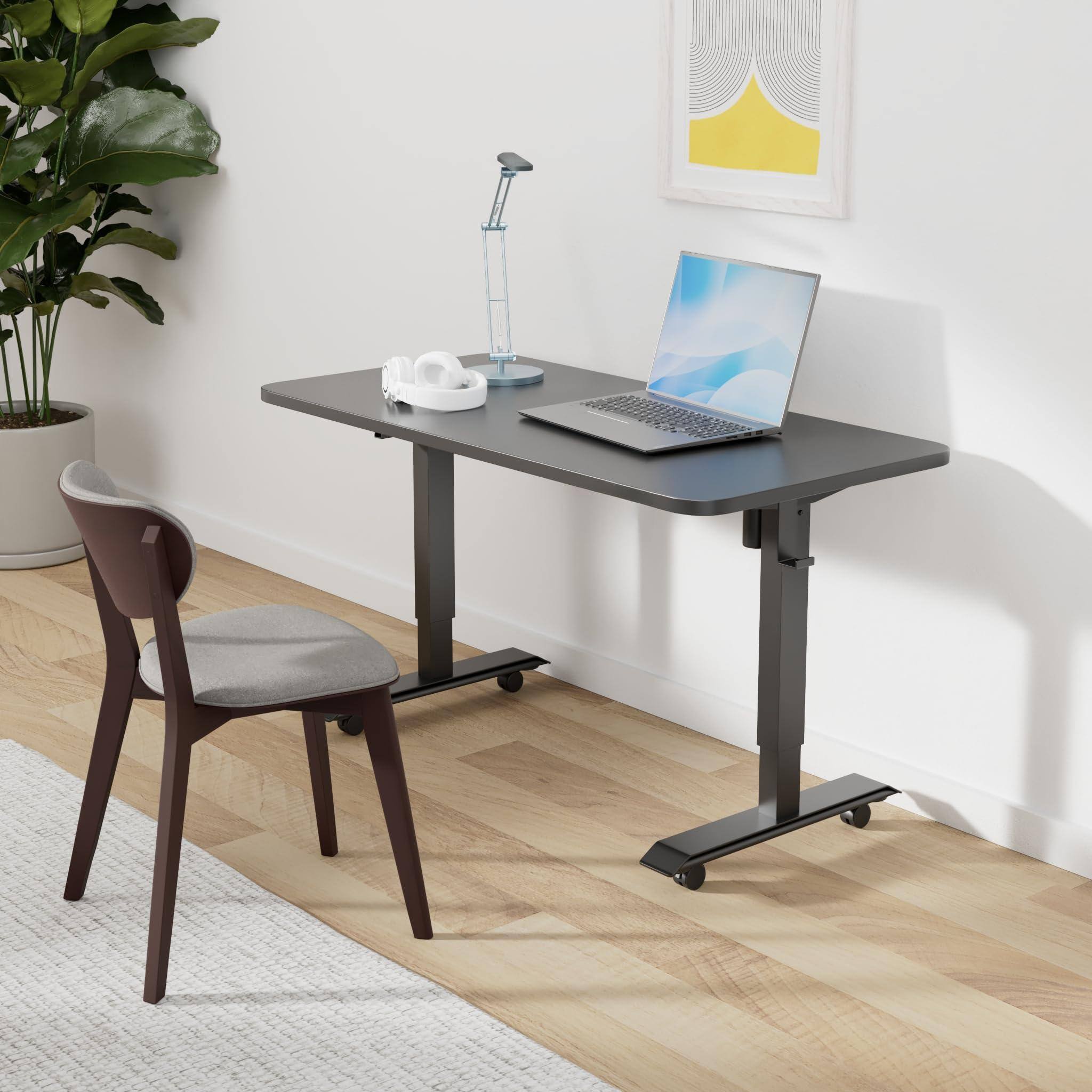Alt View 1. Hirose Alice - Monomi Electric Height Adjustable Standing Desk, Ergonomic Home Office Sit/Stand Up Desk (Steel Frame/Top) - Rustic Brown 40.