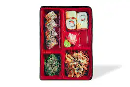 Just Funky - Japanese Bento Box Large Fleece Throw Blanket | Food Blankets | 60 x 45 Inches - Red
