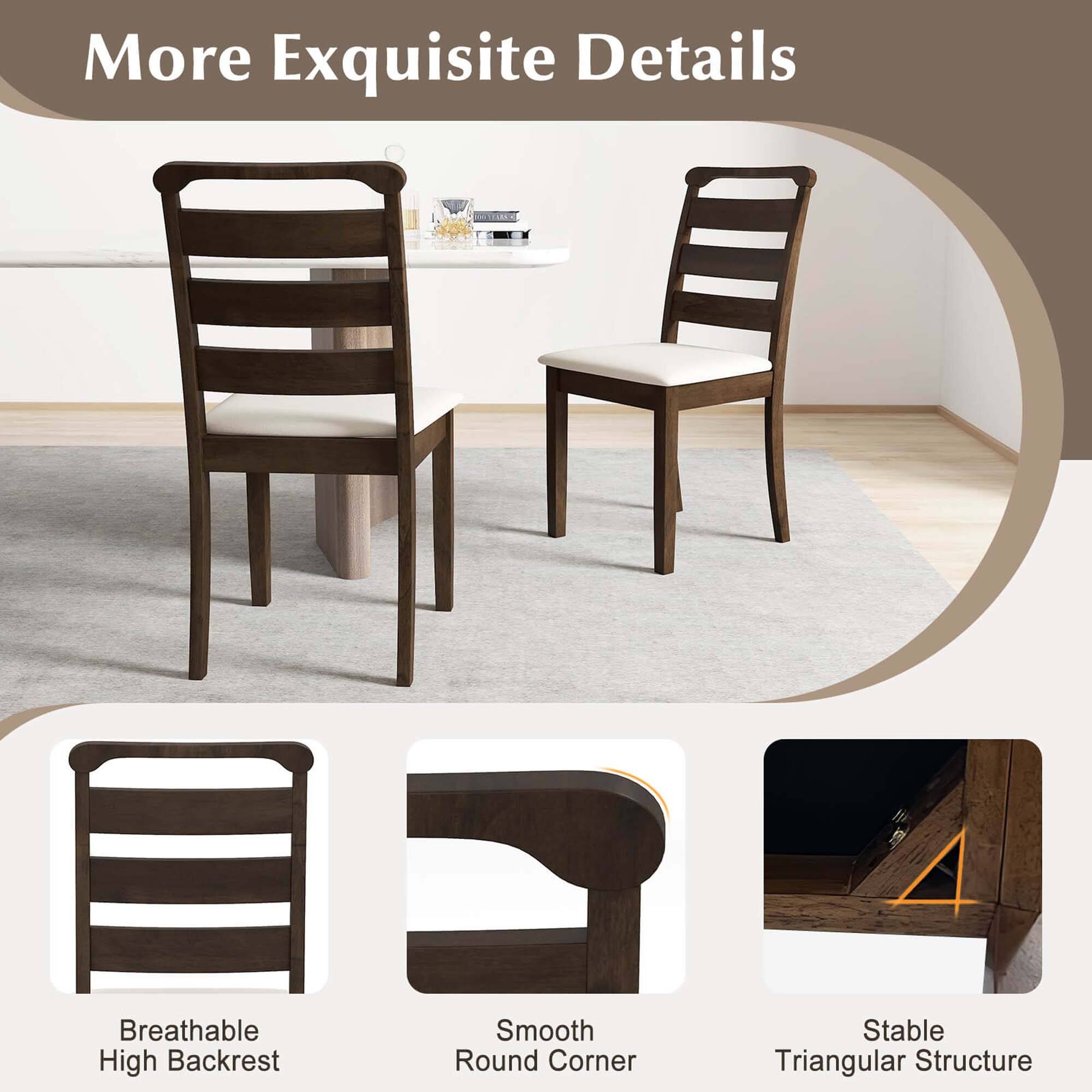 More Exquisite Details: Breathable High Backrest, Smooth Round Corner, Stable Triangular Structure