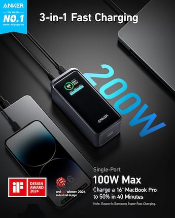 Anker Prime Power Bank, 20,000mAh 200W Portable Laptop Charger for Anker Prime Power Bank, 20,000mAh 200W Portable Laptop Charger for