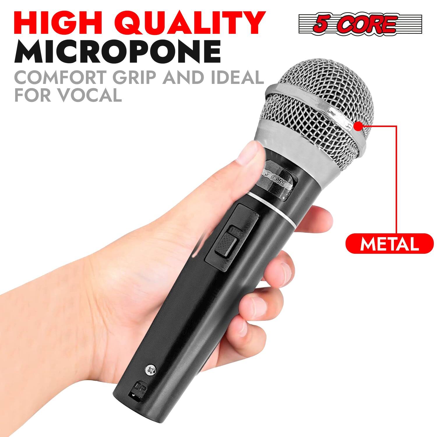 HIGH QUALITY 5 CORE MICROPHONE WITH COMFORT GRIP AND IDEAL FOR VOCAL. METAL LP.
