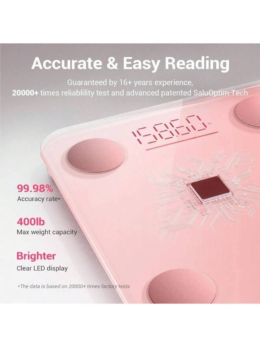 Accurate & Easy Reading

Guaranteed by 16+ years experience, 20000+ times reliability test and advanced patented SaluOptim Tech

99.98% Accuracy rate*

400lb Max weight capacity

Brighter Clear LED display

*The data is based on 20000+ times factory tests