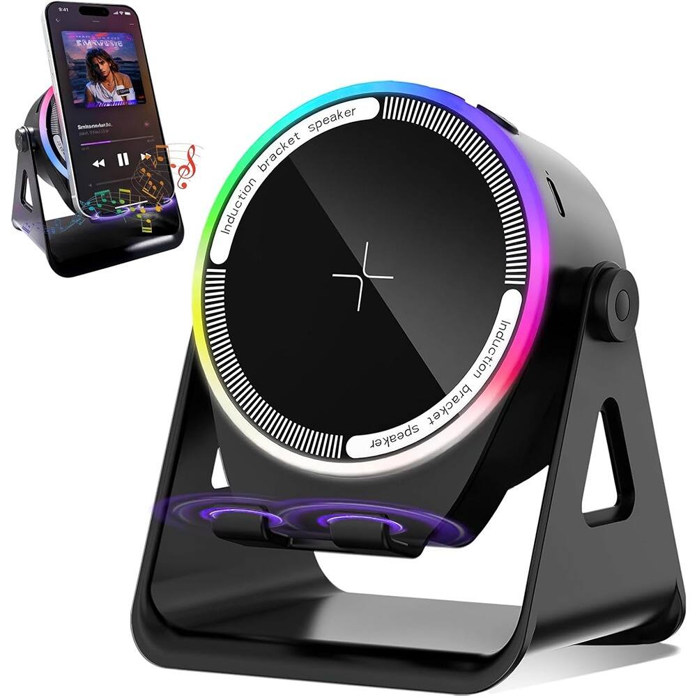 RTMB - Induction Bluetooth Speaker with 360° Phone Stand & RGB Lights