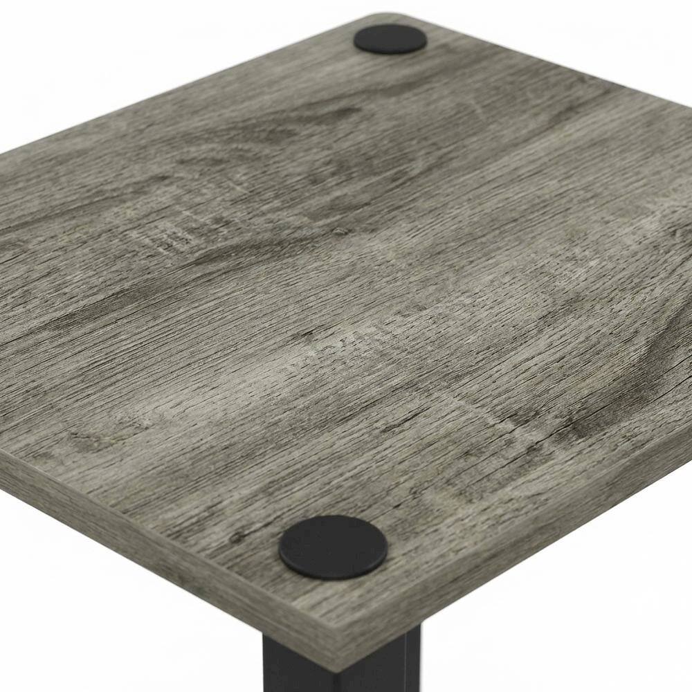 Alt View 1. FurniFact - Small French Oak and Black End Table Set with Modern Design - French Oak/Black.
