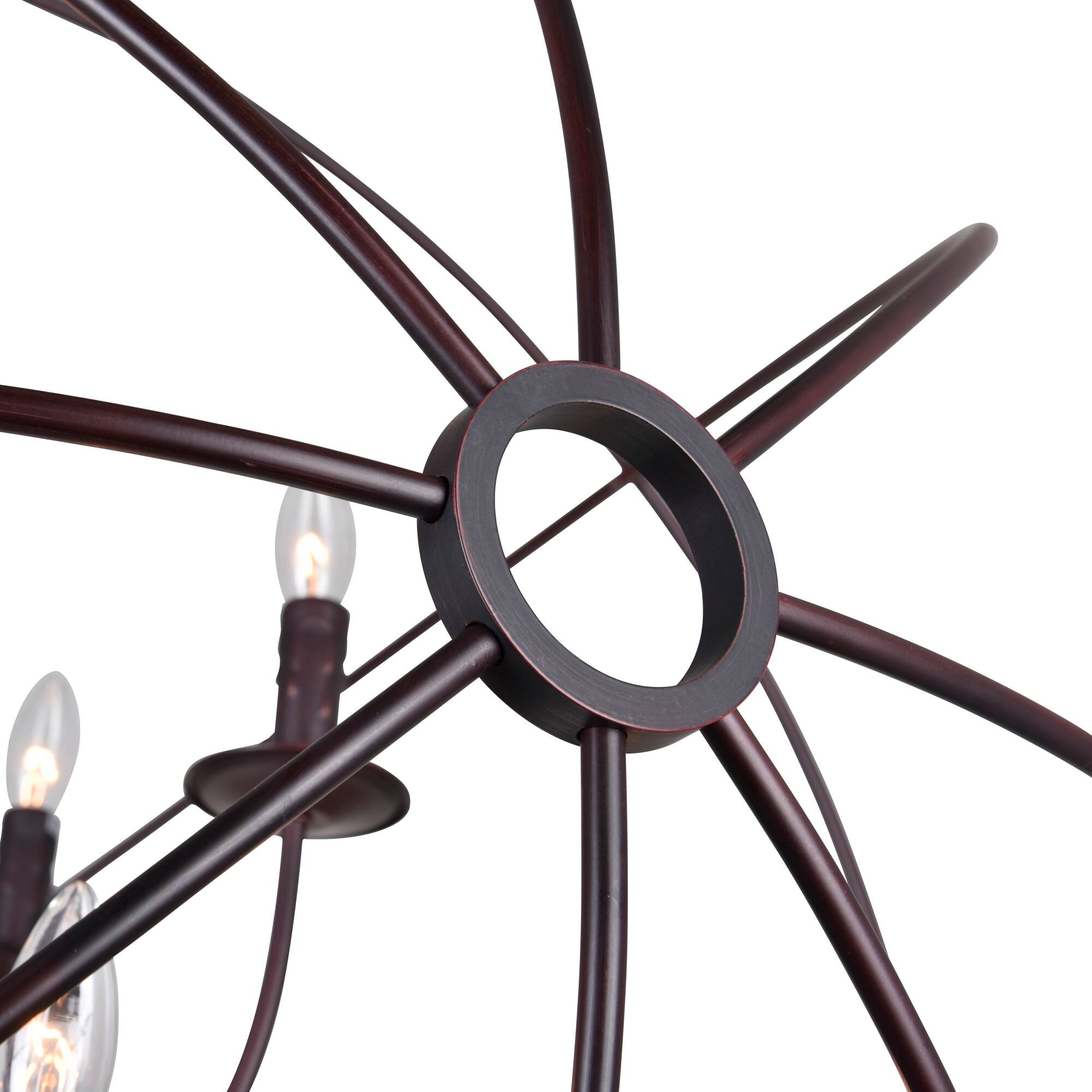 Back. CWI Lighting - Arza 12 Light Up Chandelier With Brown Finish - Brown.
