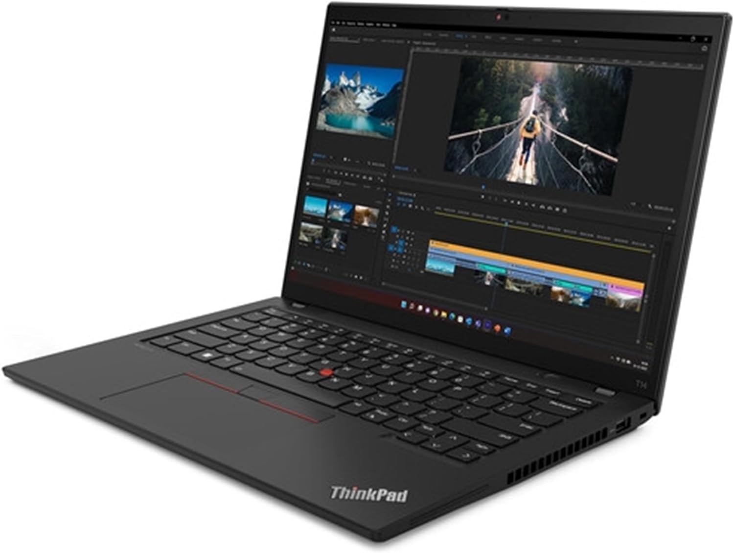 Left. Lenovo - Lenovo ThinkPad T14 Gen 4 (14" Touch, 16GB, 256GB, i5-1335U 1.3GHz) Win11P - Black.