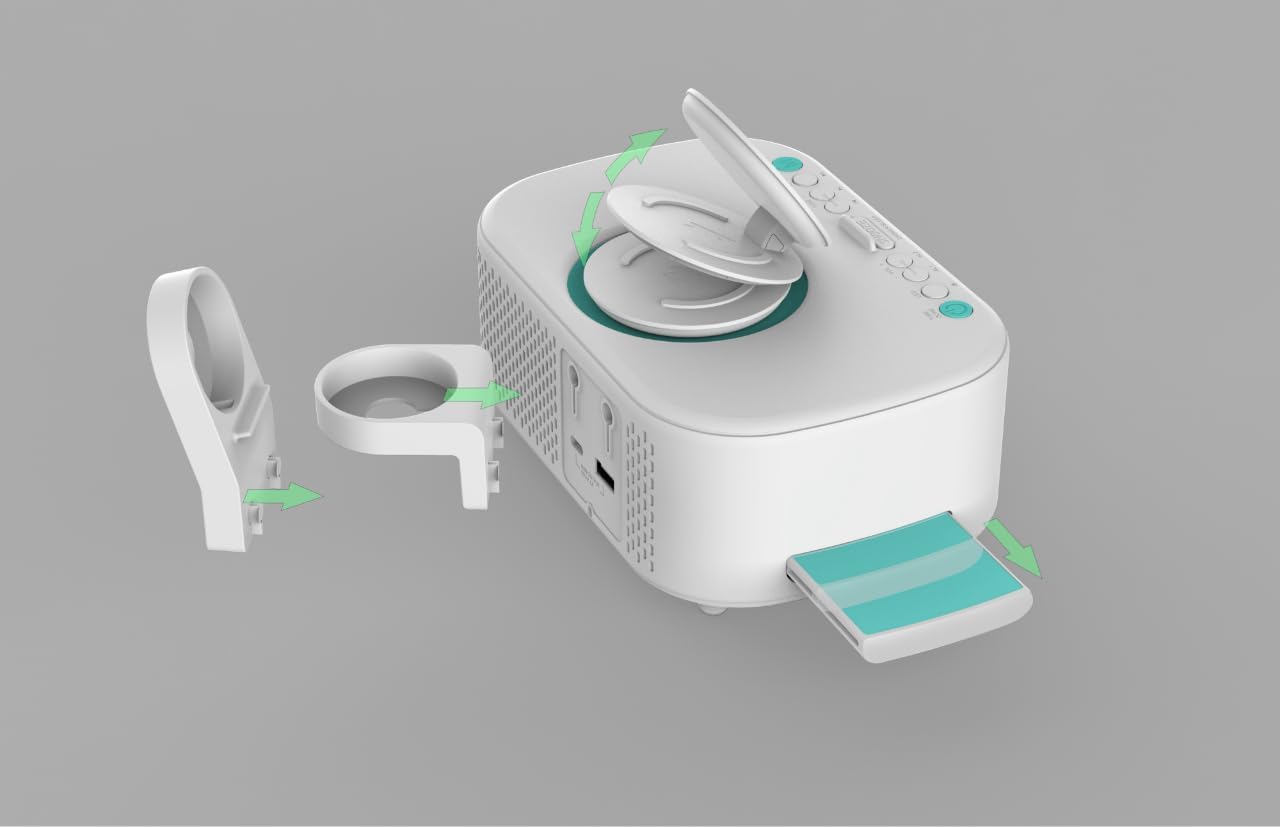 Alt View 2. Stamp n Camp - Emerson CKSW5010 Smartset Wireless Charging, Dual Alarm FM Clock, Bluetooth Radio/Speaker, 15W for Ultra-Fast 3W Port - White.