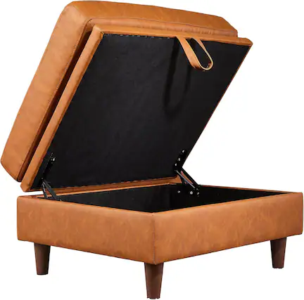 Front. Babevy - Storage Ottoman Module for Modular Sectional Sofa Square Ottoman Module for Sectional Sleeper Sofa Brown - Multiple colors/finishes.