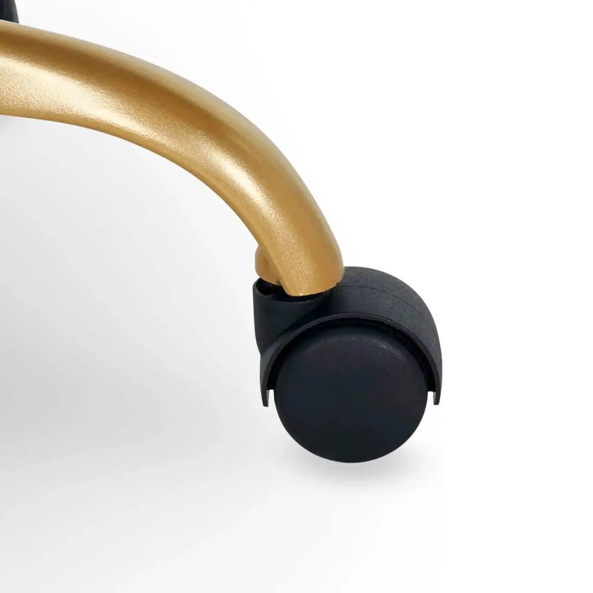 Alt View 6. Mainstays - Luxurious Plush Velvet Office Chair with Ergonomic Design and Adjustable Gold Base for Stylish Home Workspace - Gold.