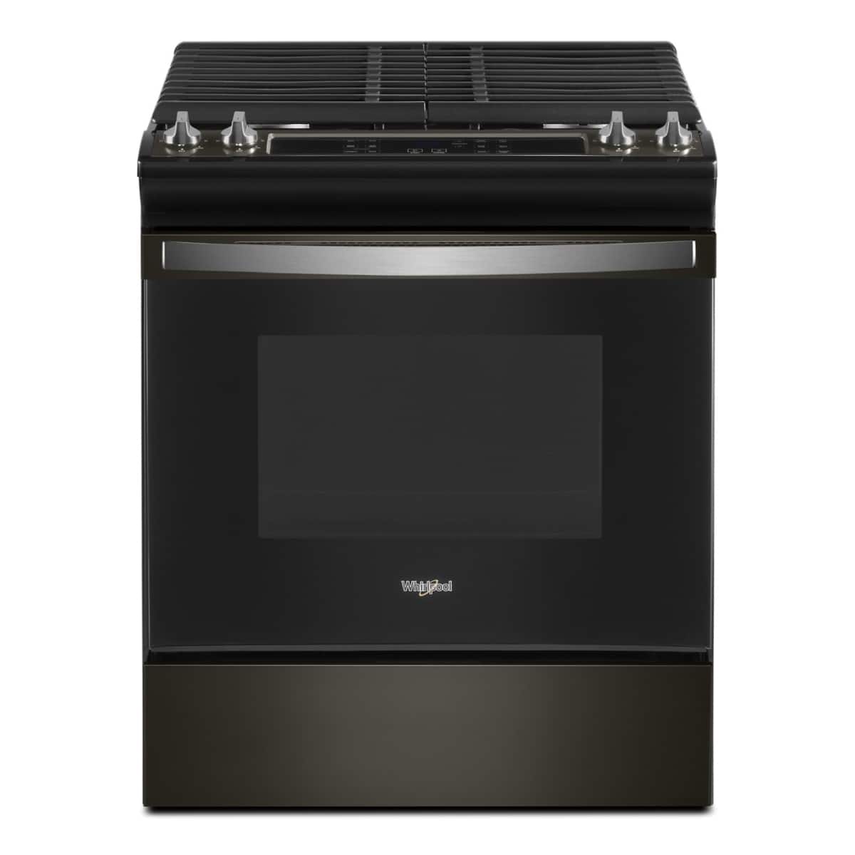Front. Whirlpool - Whirlpool - 5.0 Cu. Ft. WhirlpoolÂ® Gas Range with Frozen Bakeâ„¢ Technology .- Black Stainless - Black Stainless.