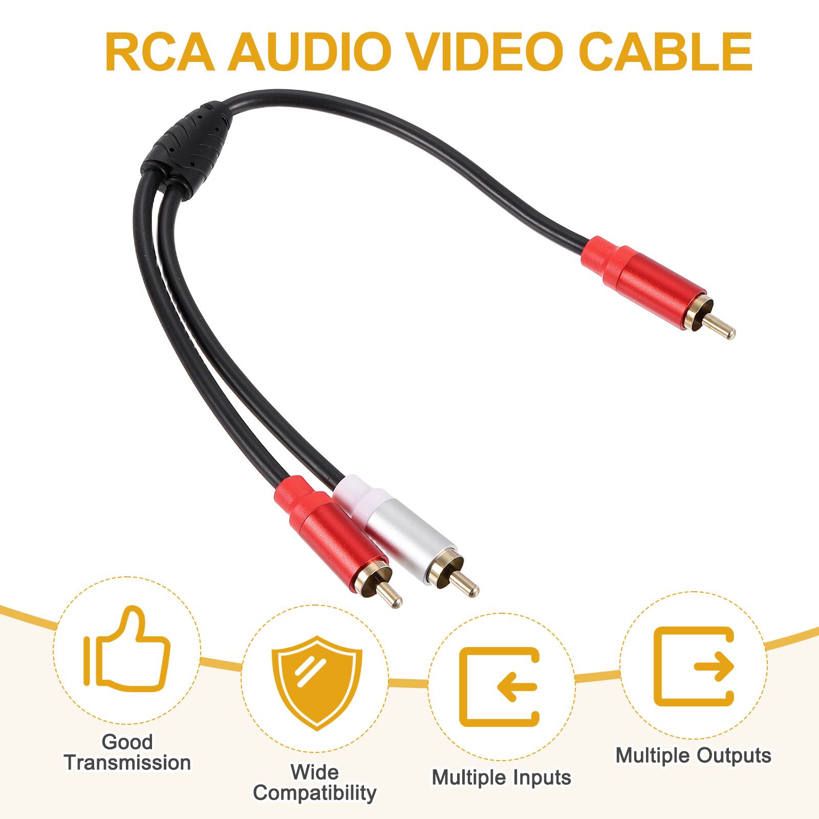 RCA AUDIO VIDEO CABLE

- Good Transmission
- Wide Compatibility
- Multiple Inputs
- Multiple Outputs