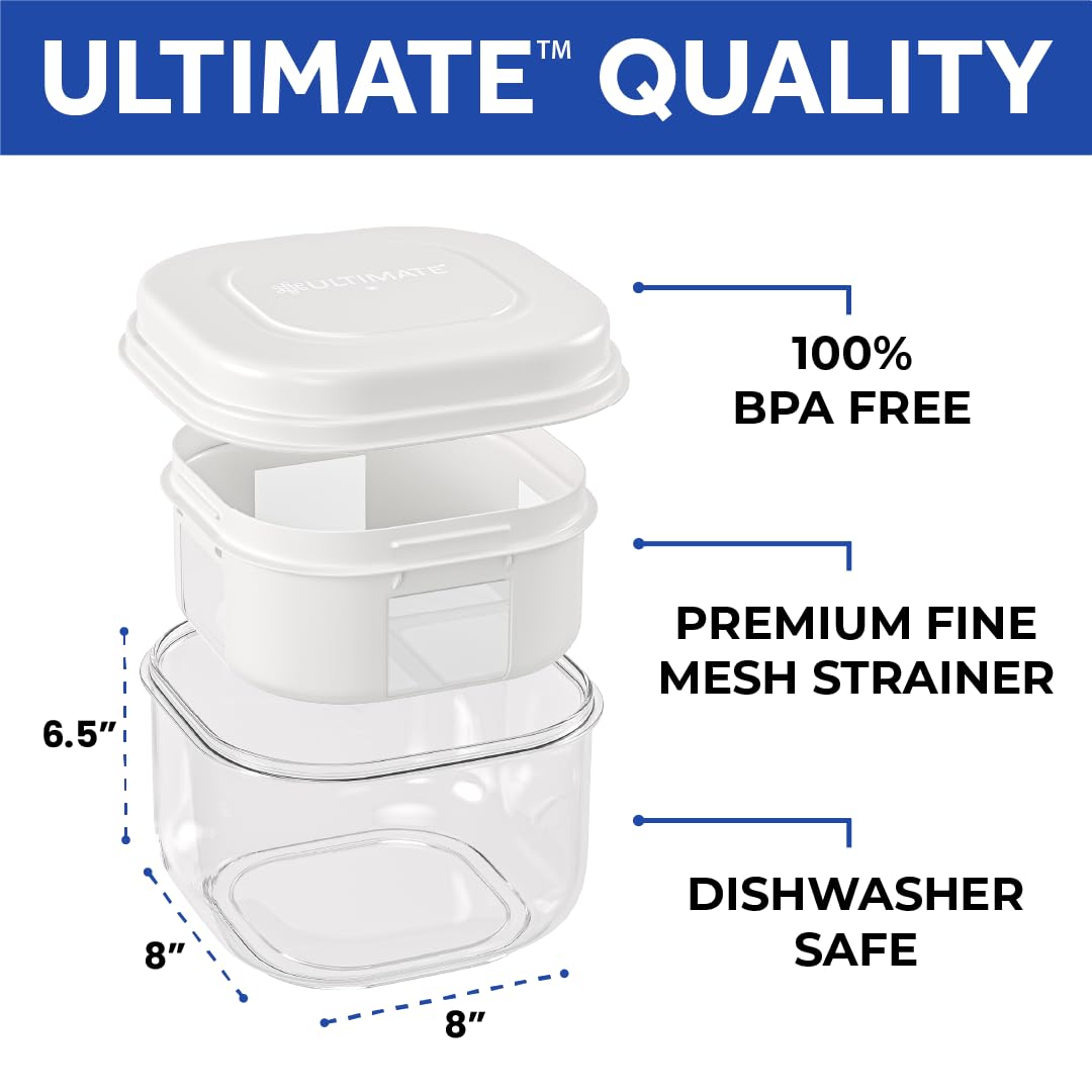 ULTIMATE QUALITY  
100% BPA FREE  
PREMIUM FINE MESH STRAINER  
DISHWASHER SAFE  
6.5"  
8"