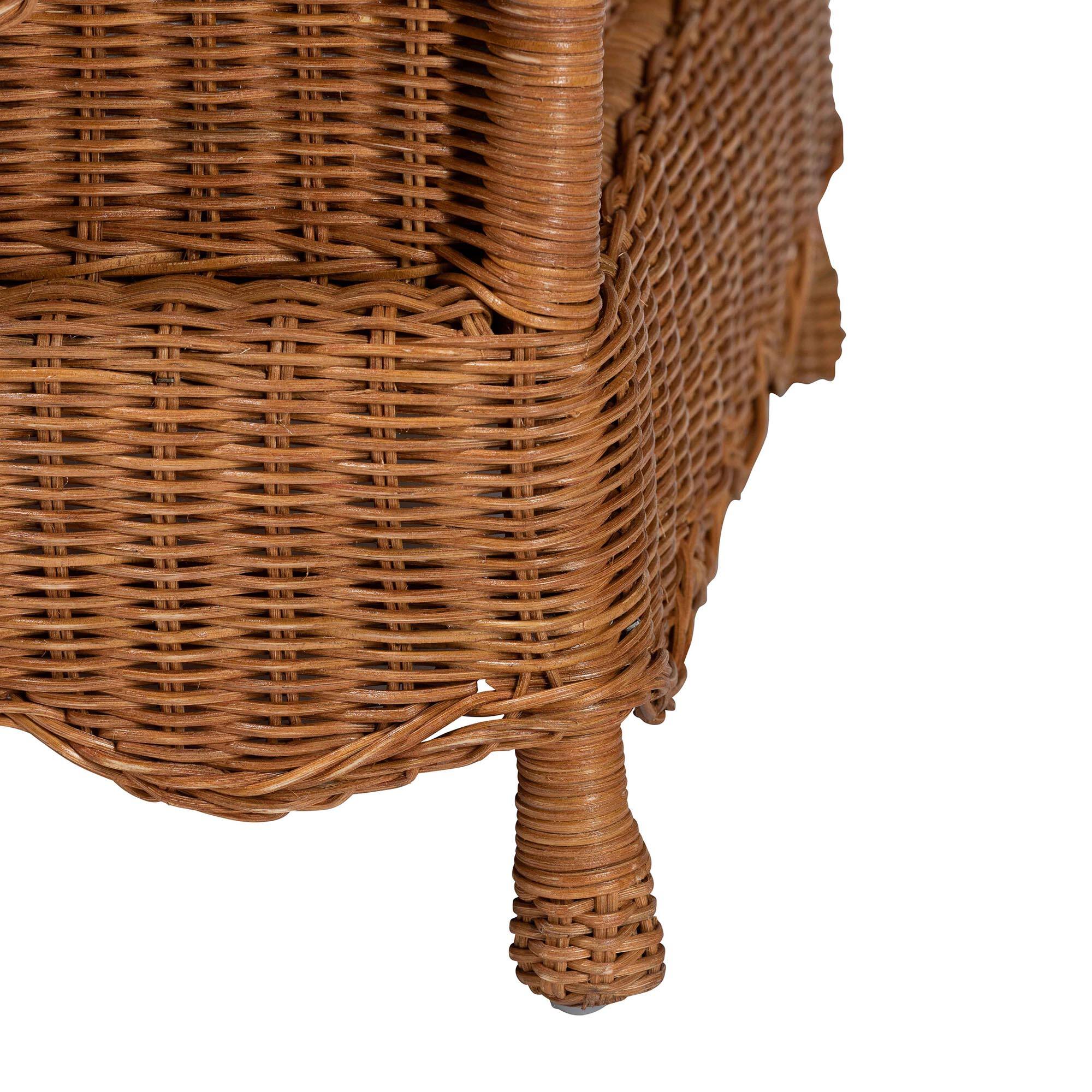 Alt View 1. bali & pari - Papina Natural Rattan Pet Bed - Handwoven Wicker Enclosed Lounge Bed for Dogs and Cats with Removable Cushion, 31.5" - Light Honey.