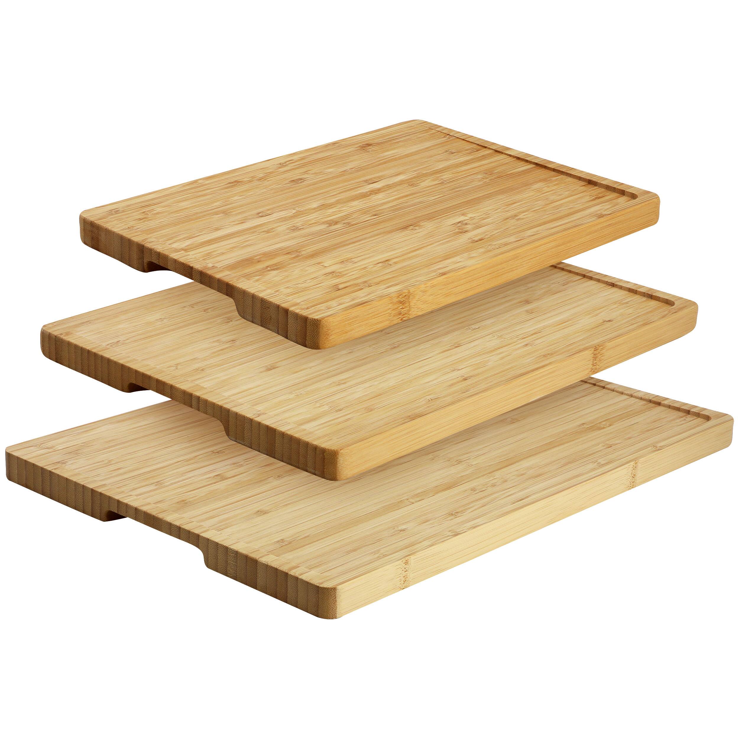 Alt View 3. MegaChef - MegaChef 3 Piece Natural Bamboo Cutting Board Set.