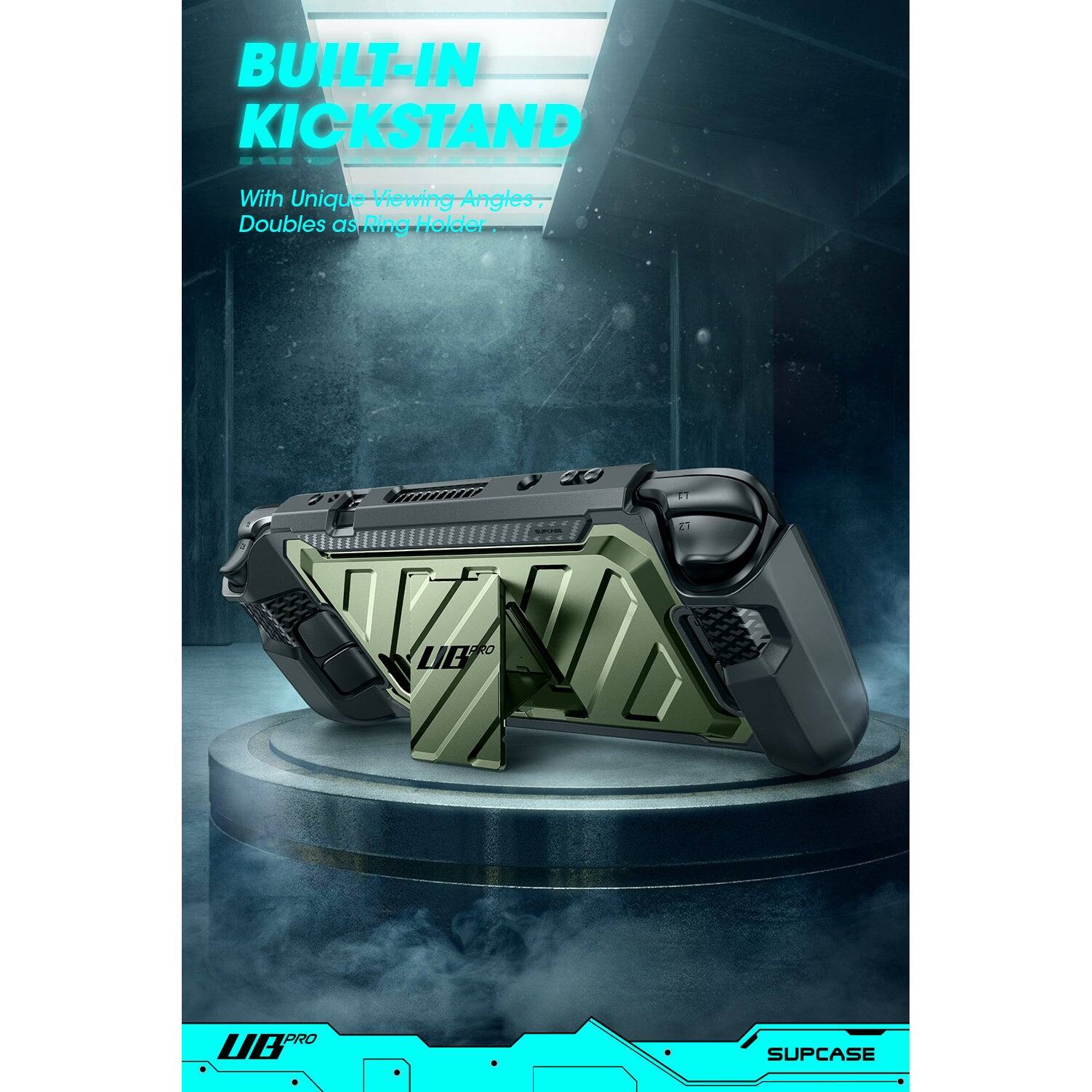 BUILT-IN KICKSTAND  
With Unique Viewing Angles, Doubles as Ring Holder  

UB PRO  
SUPCASE