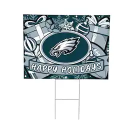 Evergreen Enterprises - Philadelphia Eagles 24" x 18" Happy Holidays Christmas Outdoor Staked Yard Sign - Multicolor