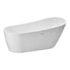 Front. VEVOR - Acrylic Freestanding Bathtub, 67 Inch Contemporary Soaking White Tub with Brushed Nickel Overflow and Drain - White.