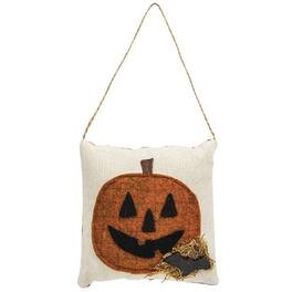 BreeBe - *Jack O Lantern Pillow Ornament - Orange, White