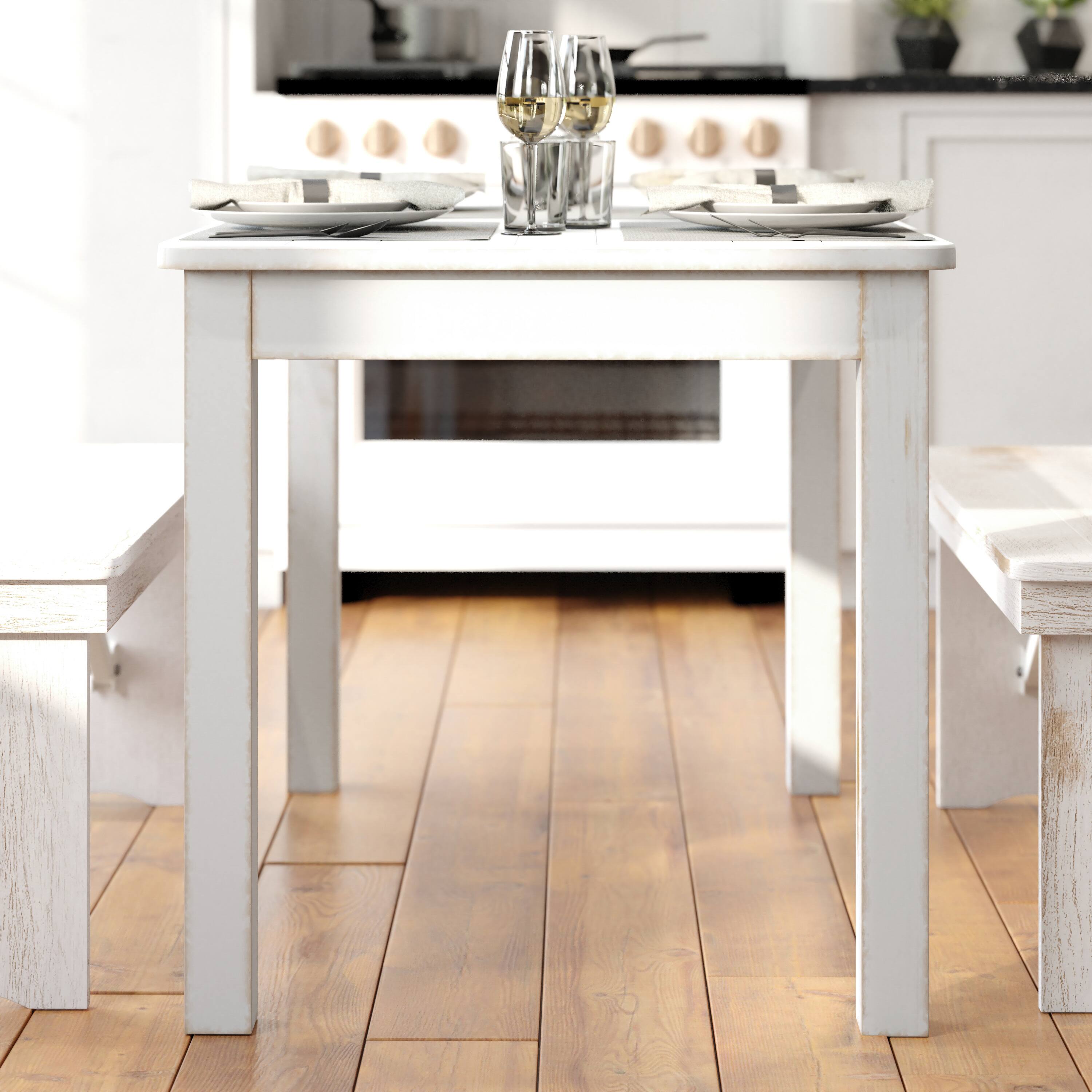 Alt View 4. Flash Furniture - HERCULES Series 46" x 30" Rectangular Antique Rustic White Solid Pine Farm Dining Table - White.