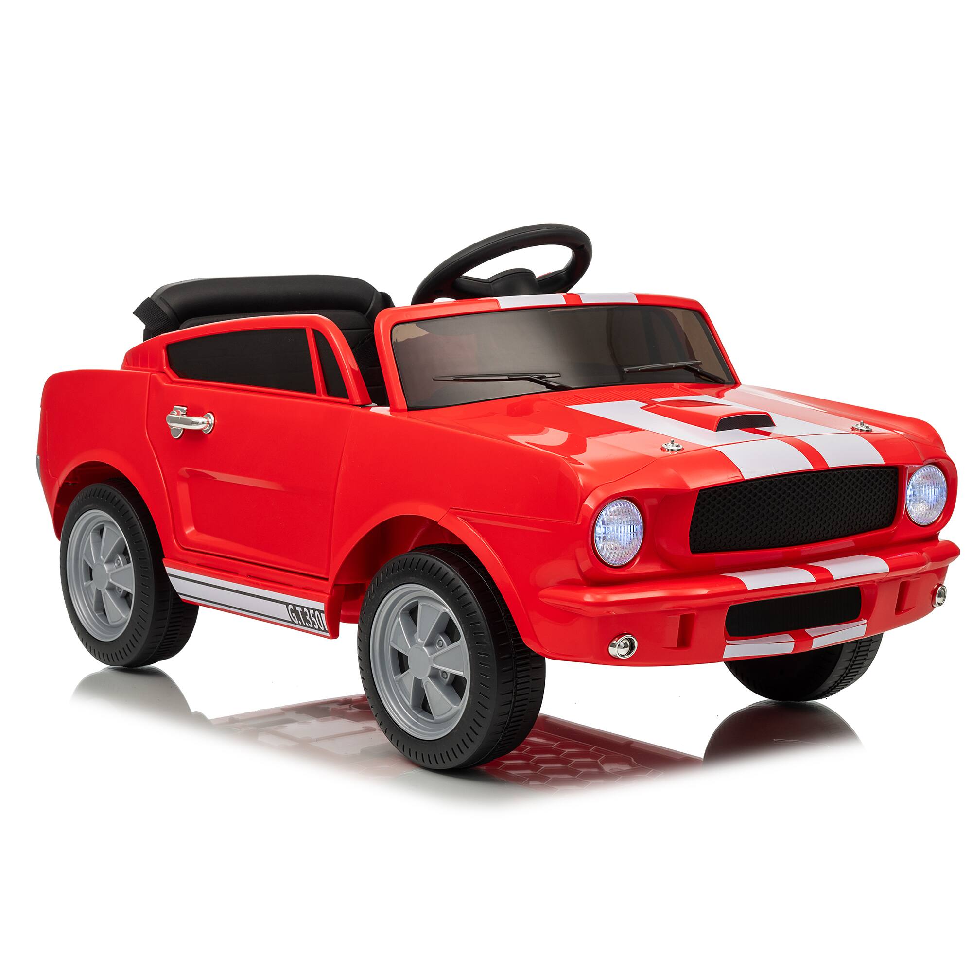 Qeetex - Shelby 12V Licensed Electric Ride-On Car Parent Remote 3 Speeds Music - Red