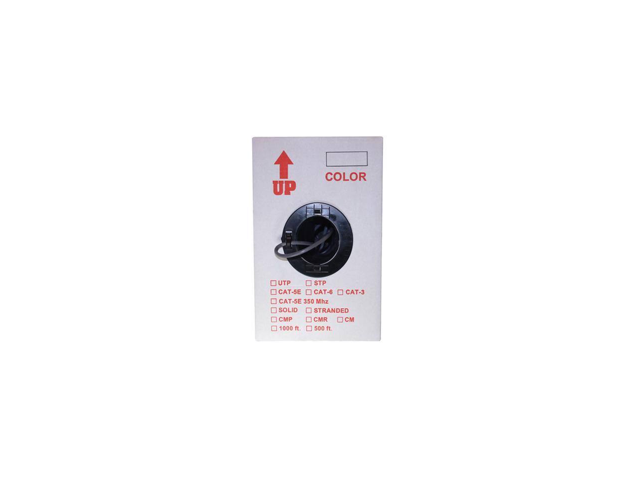 UP COLOR  
UTP STP  
CAT-5E CAT-6 CAT-3  
350 MHz  
SOLID STRANDED  
CMP CMR CM  
1000 ft 500 ft