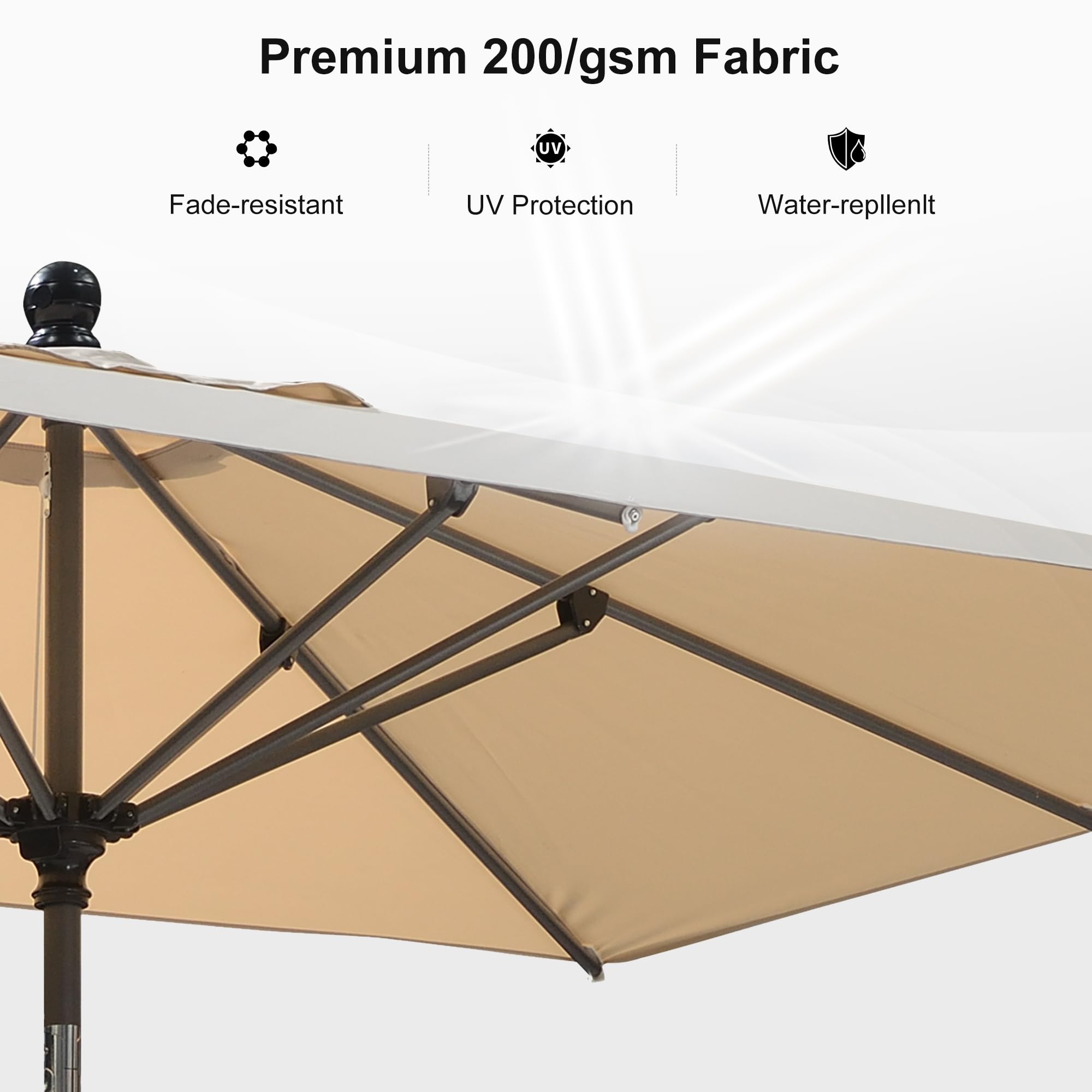 Premium 200/gsm Fabric

- Fade-resistant
- UV Protection
- Water-repellent