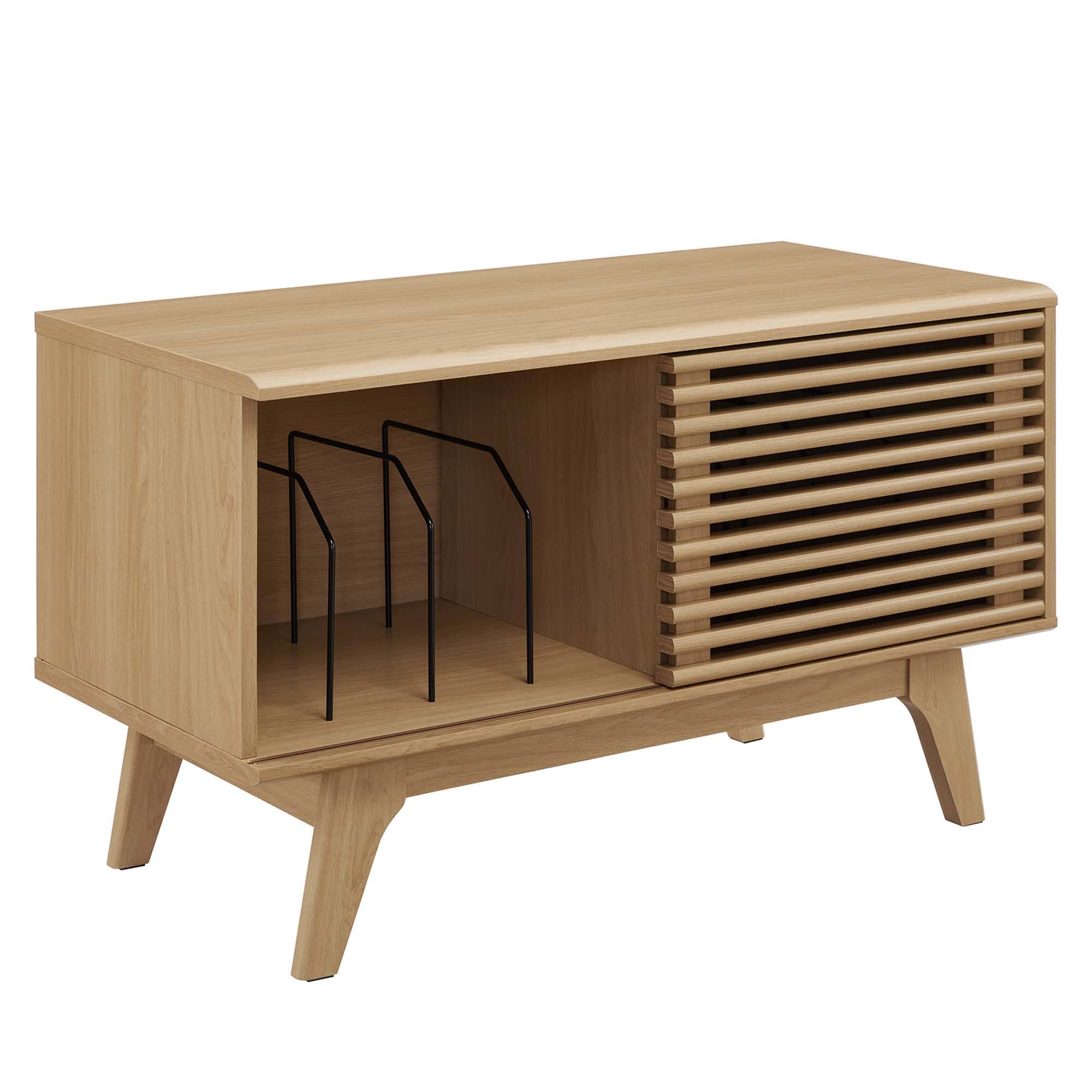 Angle. Modway - Render Vinyl Record Display Stand by Modway - Oak.