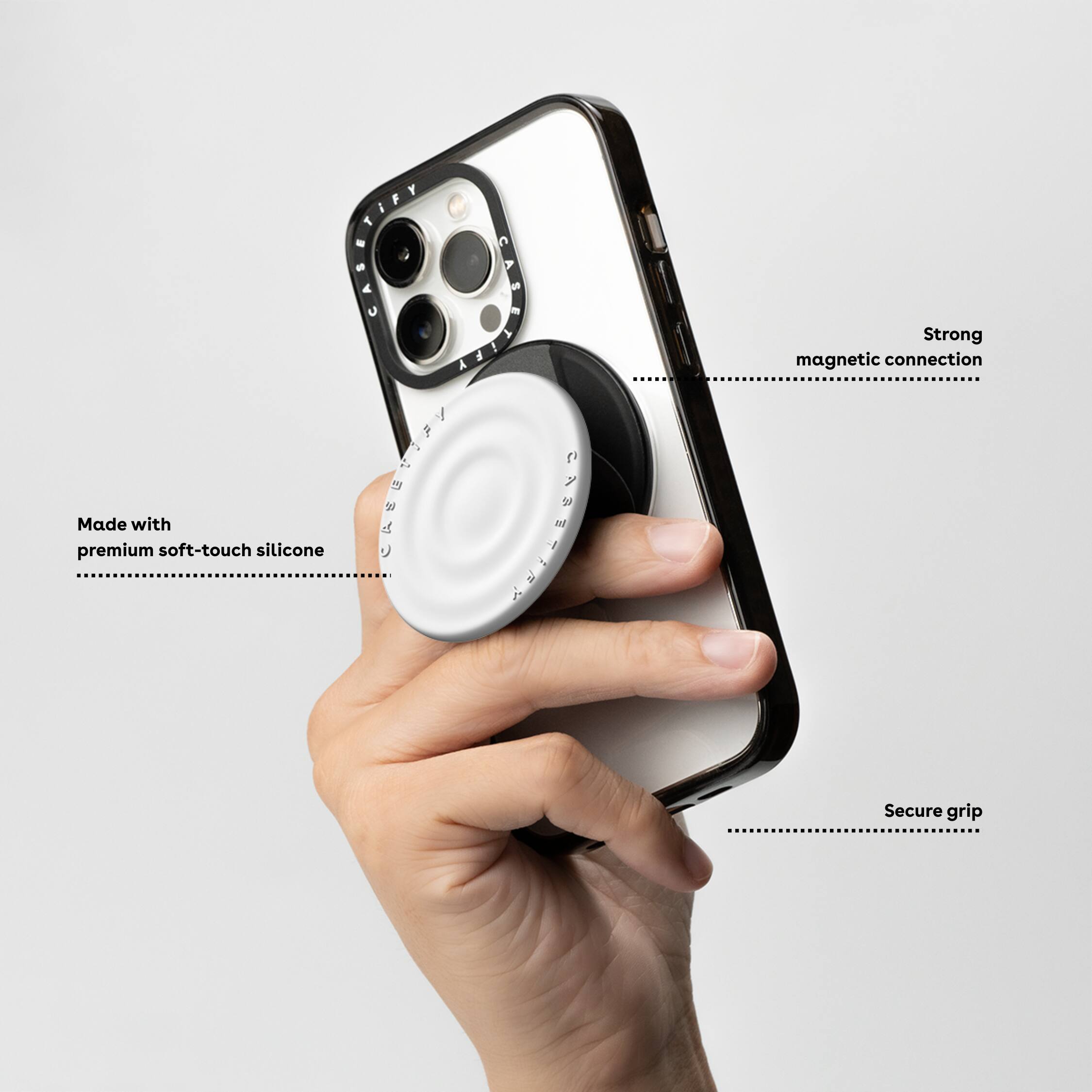 - Made with premium soft-touch silicone
- Strong magnetic connection
- Secure grip