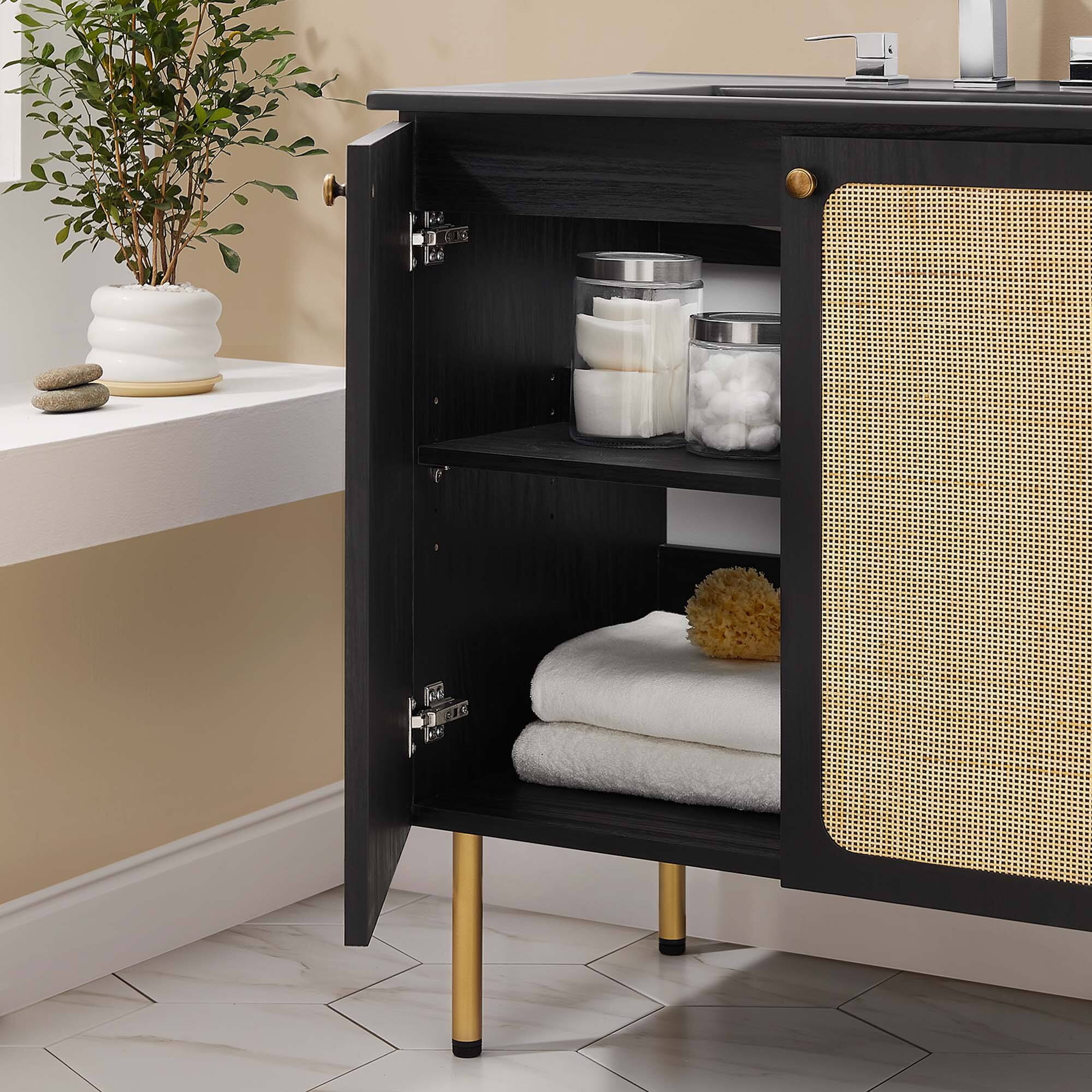 Alt View 1. Modway - Chaucer Bathroom Vanity with Black Basin Included by Modway - Black Black.