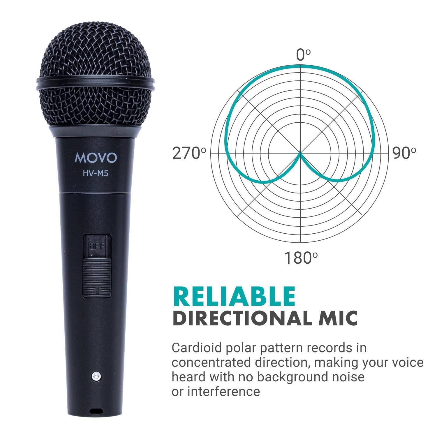 MOVO HV-M5

RELIABLE DIRECTIONAL MIC

Cardioid polar pattern records in concentrated direction, making your voice heard with no background noise or interference