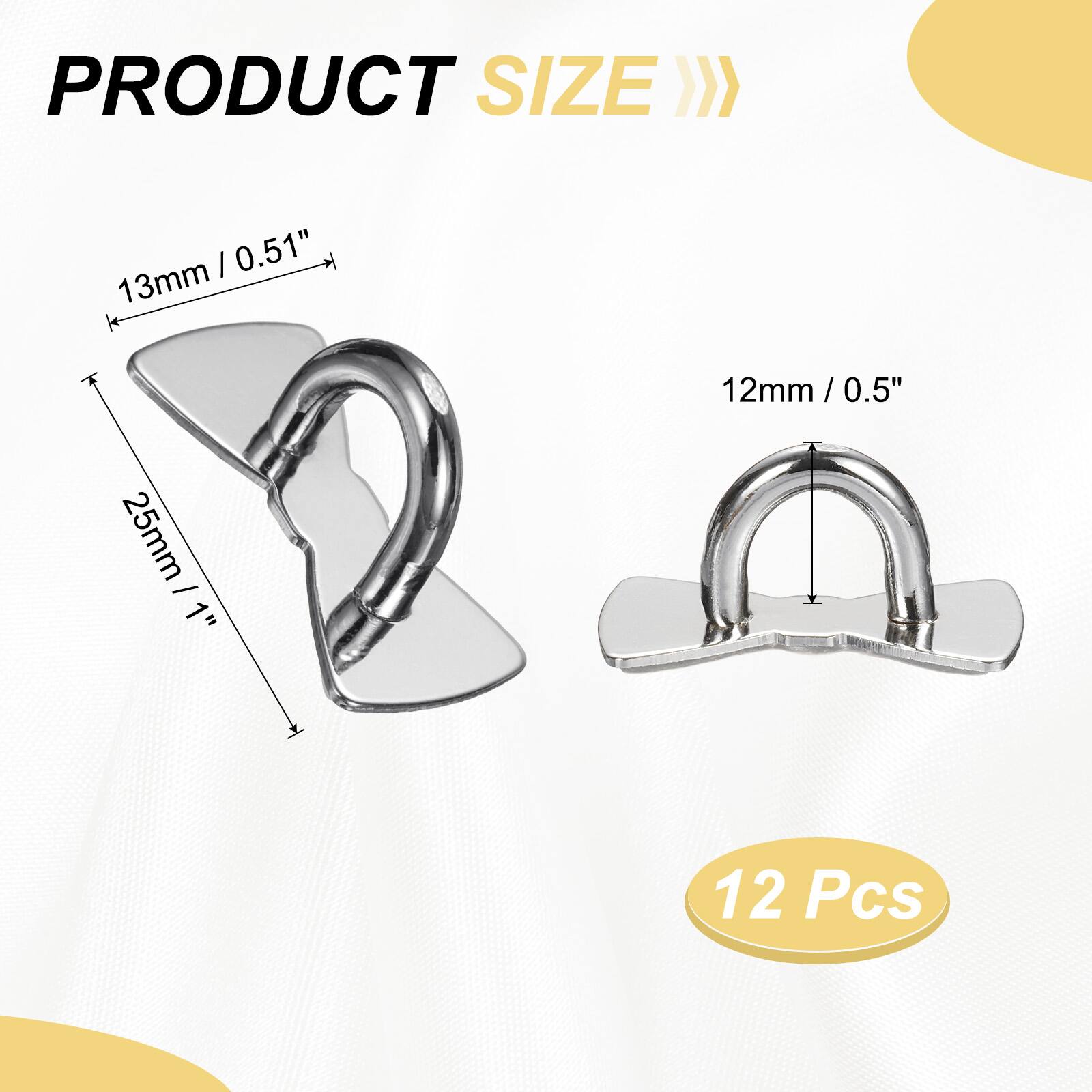PRODUCT SIZE >>  
13mm / 0.51"  
12mm / 0.5"  
25mm / 1"  
12 Pcs