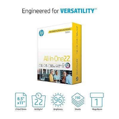 Engineered for VERSATILITY™

All-In-One 22

8.5" x 11" (216x279mm)
22 lb. 83g/m²
96 Brightness
750 Sheets
1 Mega Ream