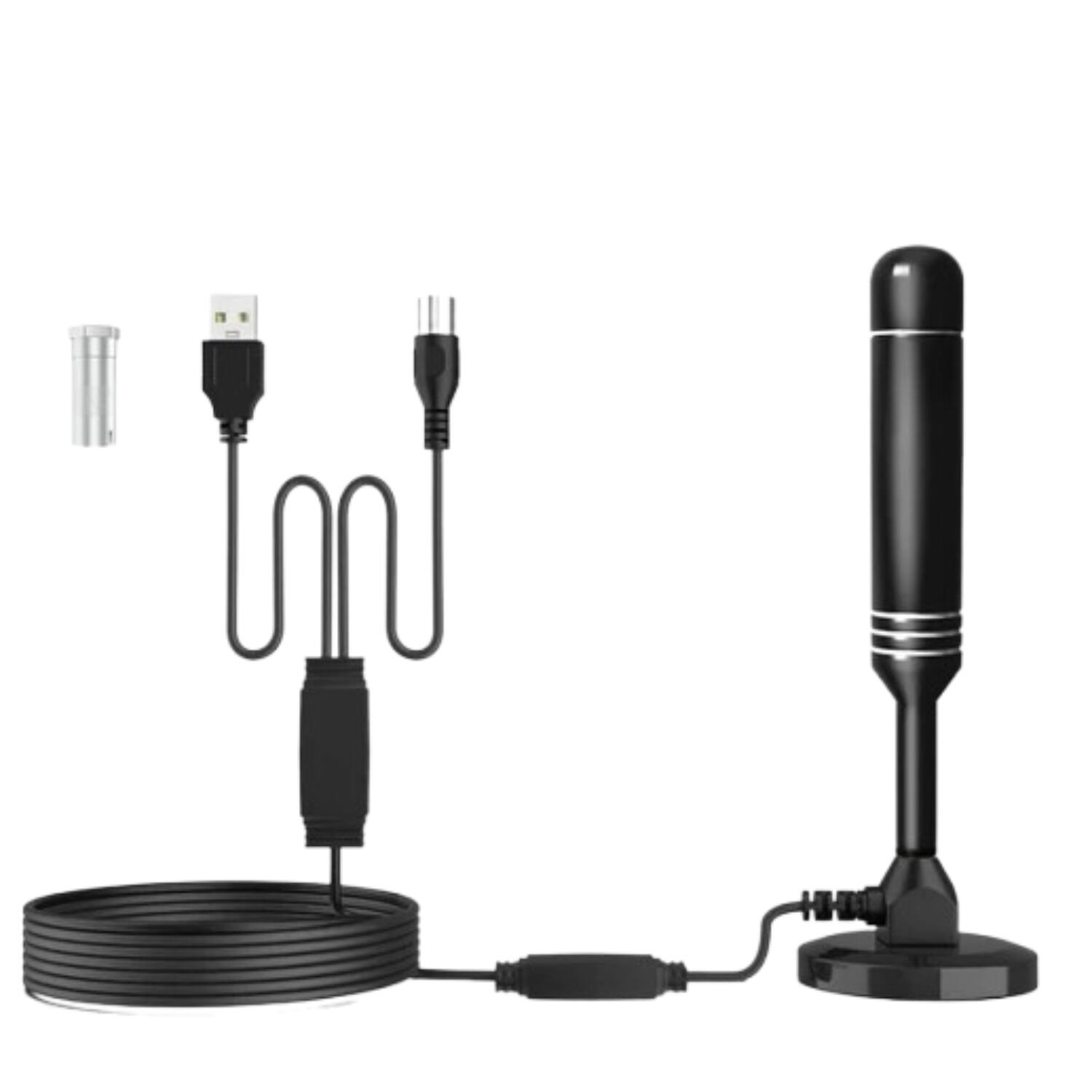 Front. Stock Preferred - 5600 Miles Upgraded HDTV Antenna - 36dBi Magnetic Type - Black.