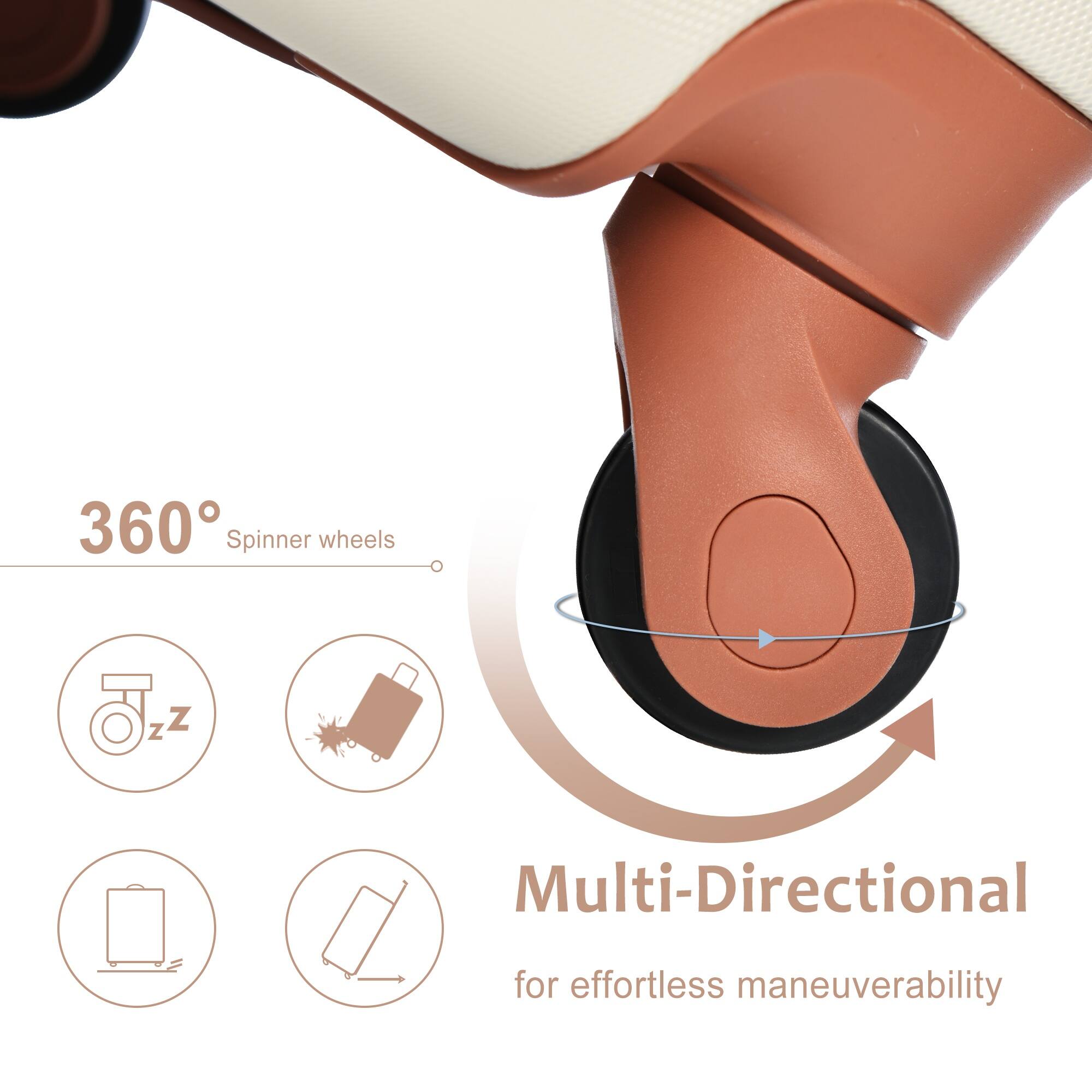 360° Spinner wheels

Multi-Directional for effortless maneuverability