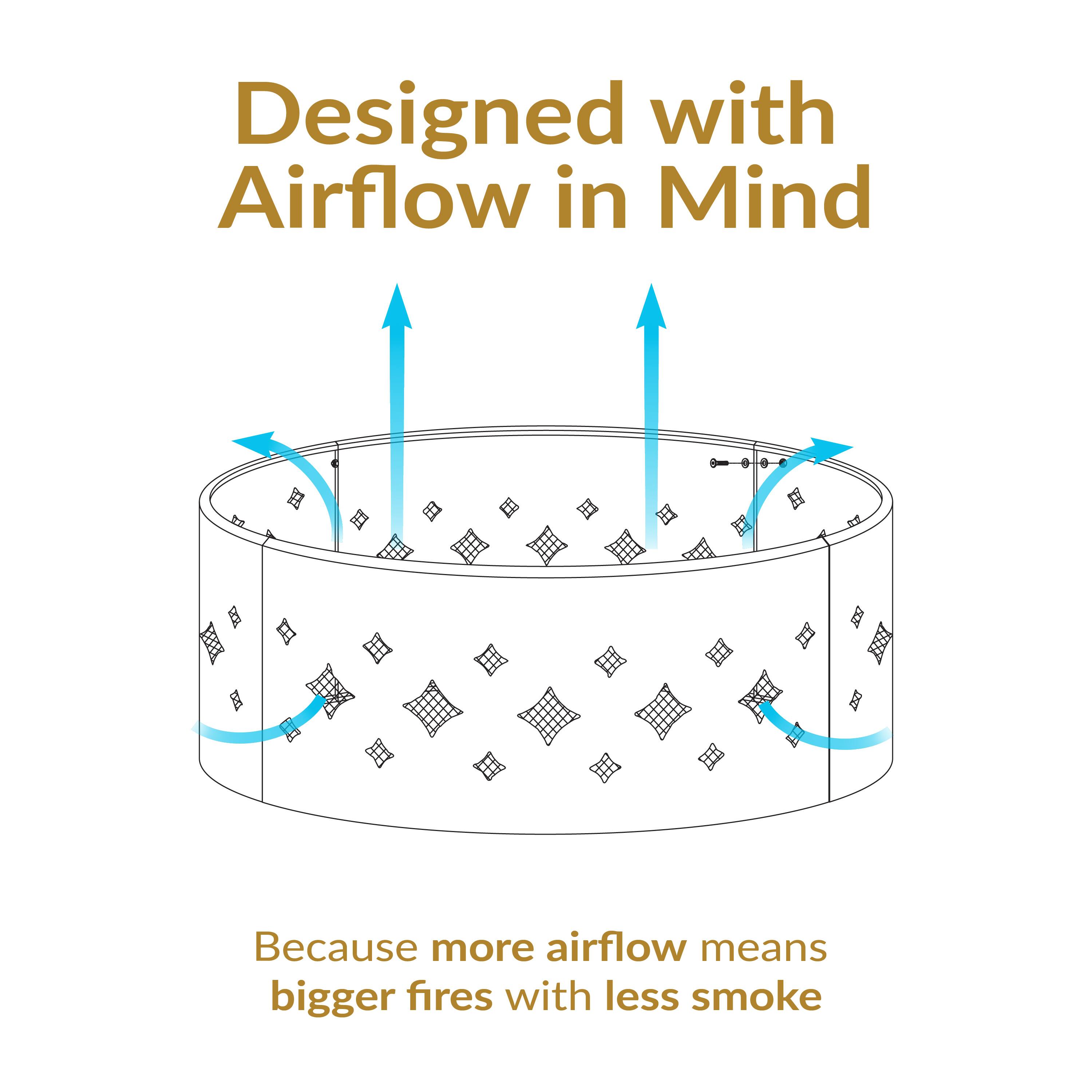 Designed with Airflow in Mind

Because more airflow means bigger fires with less smoke