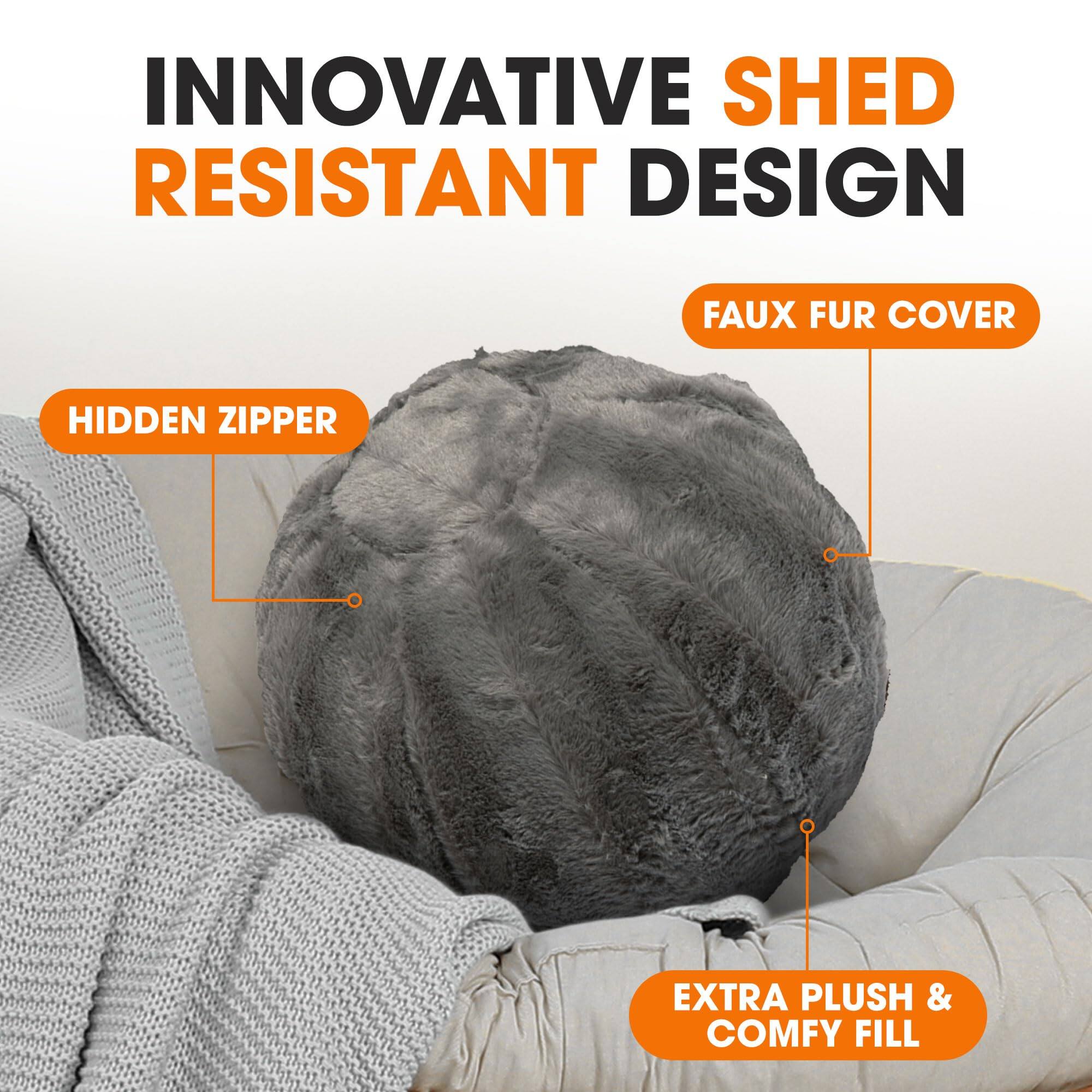 INNOVATIVE SHED RESISTANT DESIGN  
FAUX FUR COVER  
HIDDEN ZIPPER  
EXTRA PLUSH & COMFY FILL
