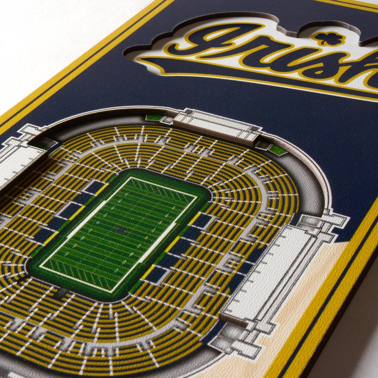 Alt View 1. YouTheFan - Notre Dame Fighting Irish 6'' x 19'' 3D StadiumView Banner - Multicolor.