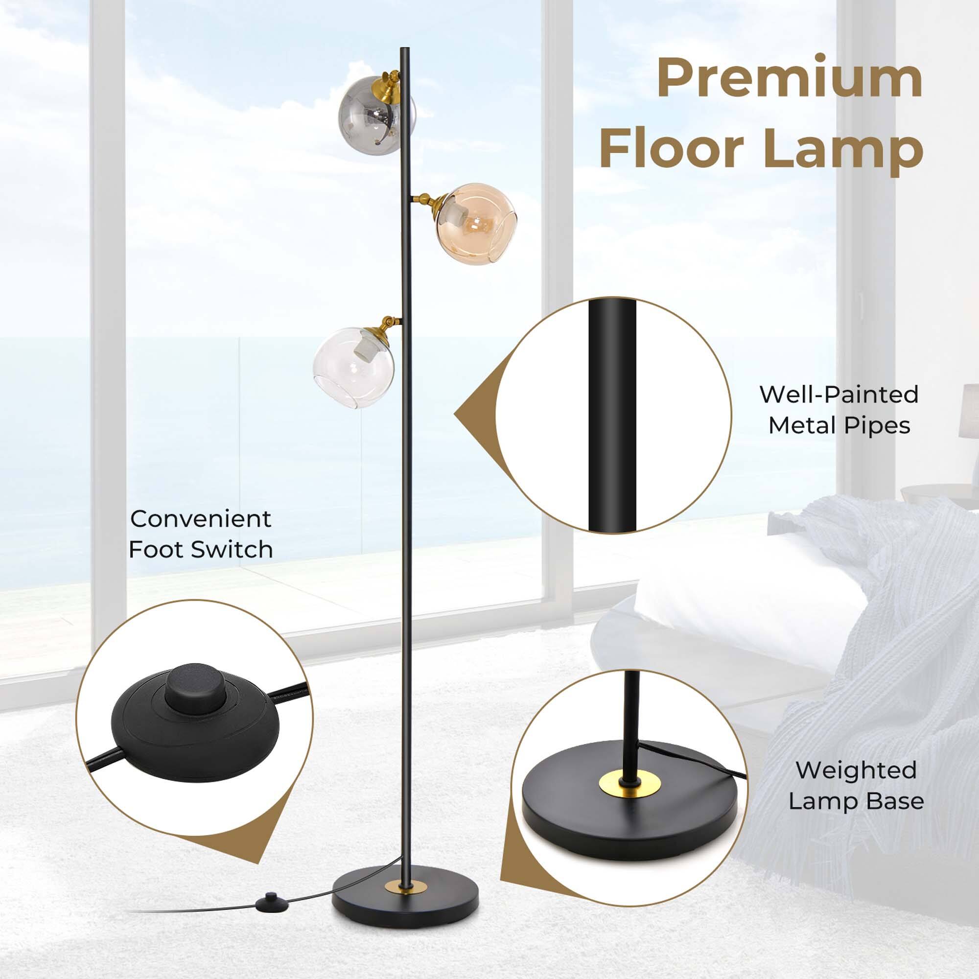 Premium Floor Lamp

- Well-Painted Metal Pipes
- Convenient Foot Switch
- Weighted Lamp Base